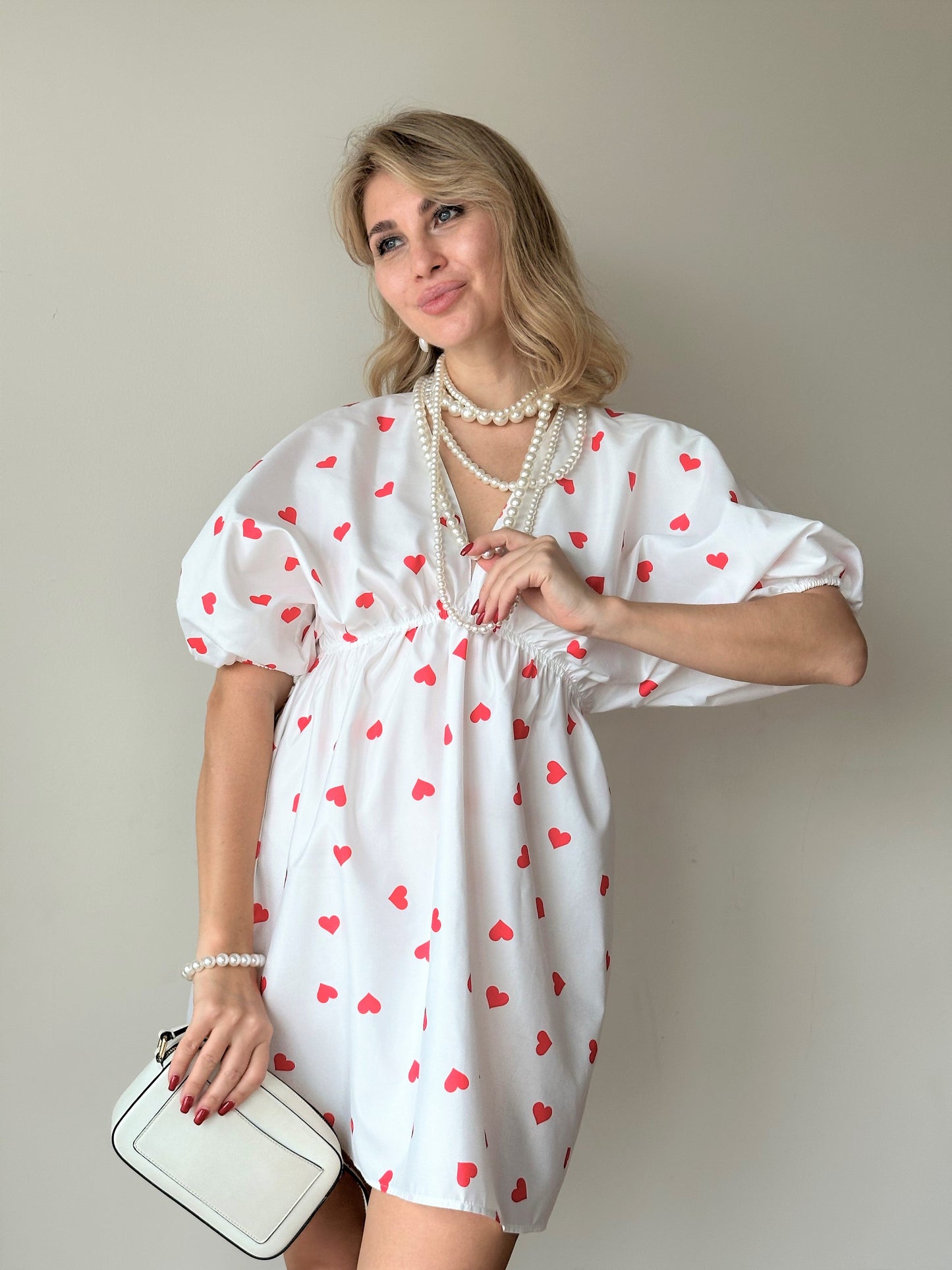 Dress LOVE STORY White with hearts