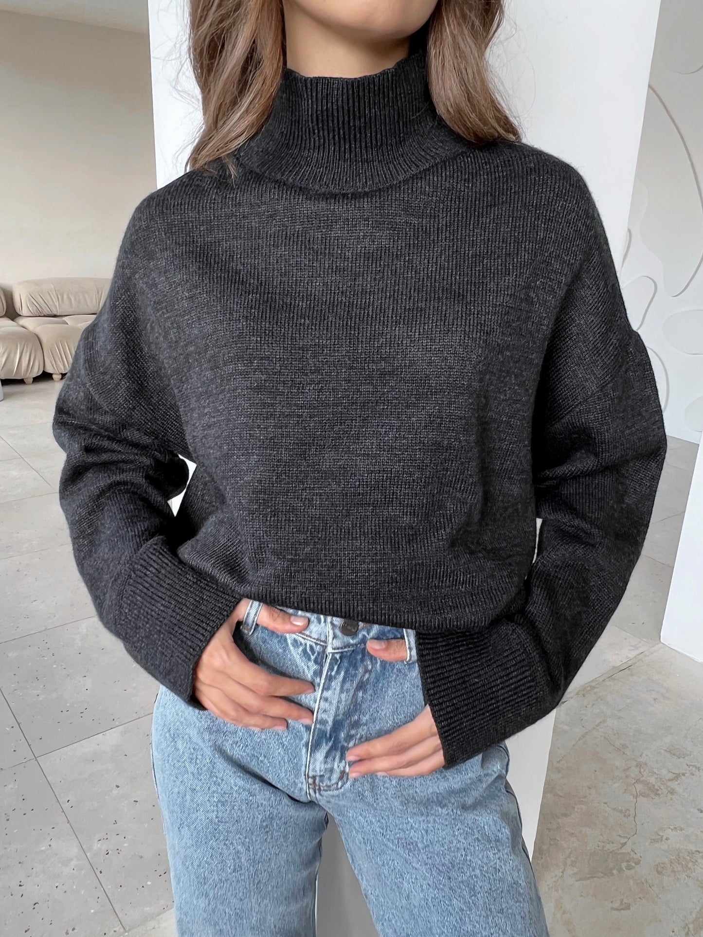 Women's sweater FANCY Graphite