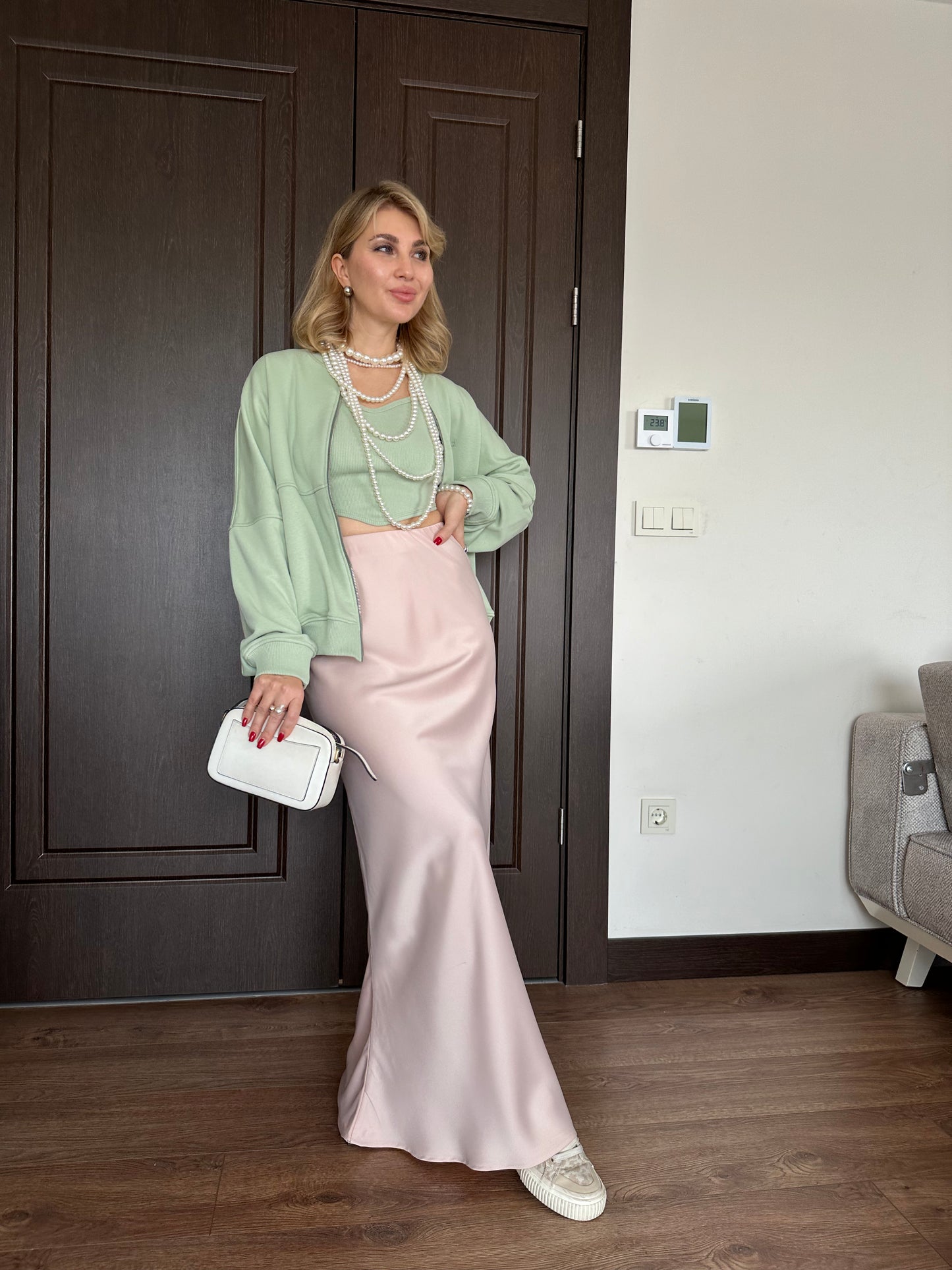 Satin skirt MISS Peach